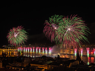 Fireworks on Saint Stephen day in Budapest