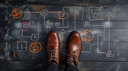 blackboard and shoes