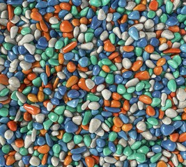 colorful pebbles vary size scattered 