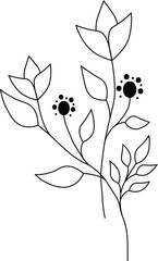 Illustration of Flower Silhouette with Flowers and Leaves vector