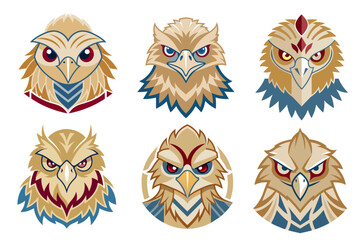 Ragi Bird Face Set, Bird Face Cartoon, Bird Vector Illustration, Modern Bird logo.