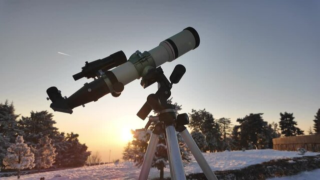 Astronomy telescope for observing the skies and celestial objects.	
