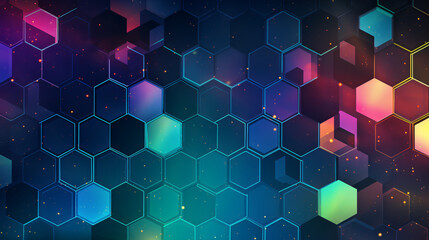 Futuristic colorful hexagon