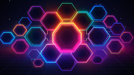 Futuristic colorful hexagon