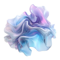 Obraz premium 3d fluid abstract metallic holographic colored shape isolated on white background
