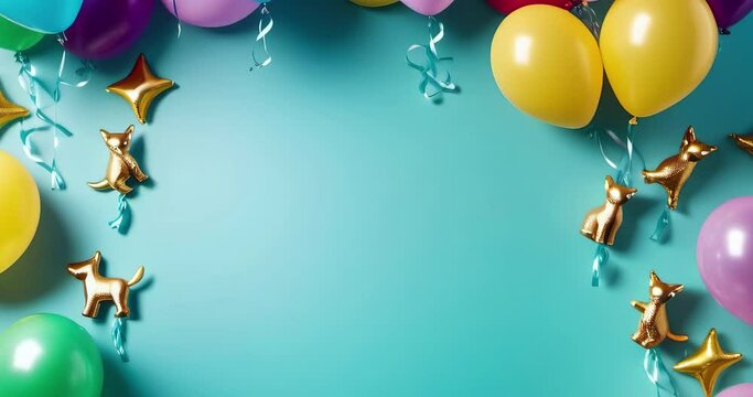 balloon background for april fool, birthday party. copy space for text
