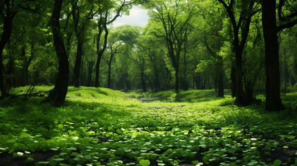 Large green clover field