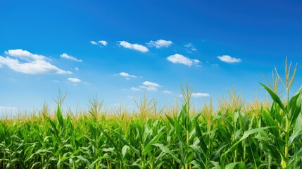 Obraz premium farm corn field with weeds