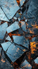 An abstract image of shattered mirrors, conveying the loneliness of fractured self-perception.