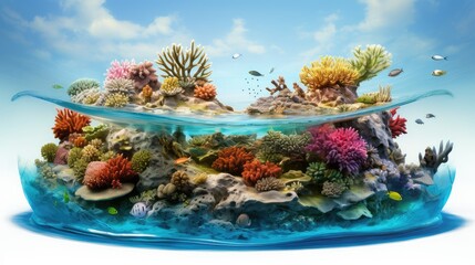 Fototapeta na wymiar ecosystem coral atoll