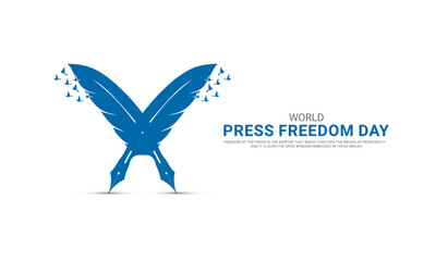 World press freedom day. World Press Day to raise awareness of the importance of freedom of the press. 3D Illustration