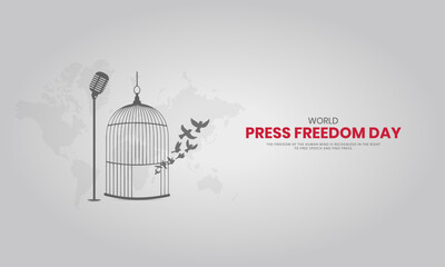 World press freedom day. World Press Day to raise awareness of the importance of freedom of the press. 3D Illustration