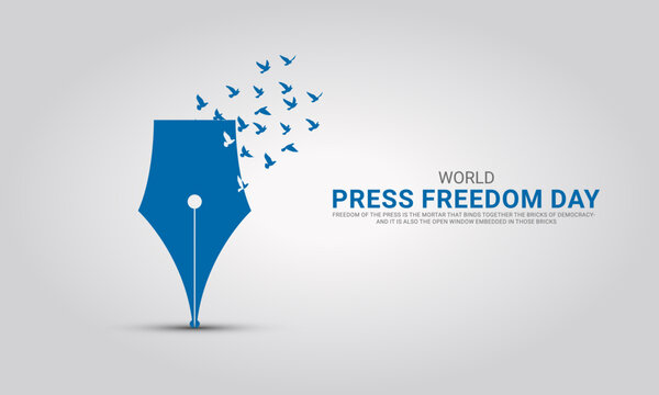 World press freedom day. World Press Day to raise awareness of the importance of freedom of the press. 3D Illustration