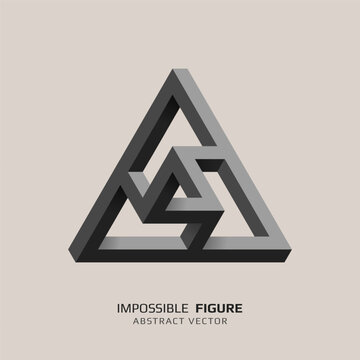 Impossible figure. 3D abstract optical illusion. Vector illustration.