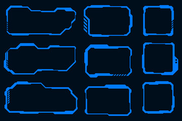 Obraz premium Vector technology futuristic frame element. HUD sci-fi square shape design.