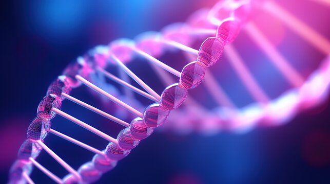 3d illustration of dna gene model Science background with superior dna structure Closeup