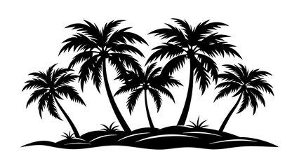 Fototapeta na wymiar Silhouette of palm trees. Vector tropical palm trees