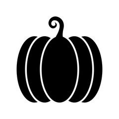Black pumpkin silhouette isolated on white background