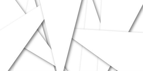 Modern abstract background is white with an old surface and white 3d lines. Geometric background with squares in bright light with soft shadows. Abstract soft white paper with triangles.