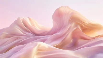 Deurstickers In a dance of colors and fluidity, an abstract realm unfolds, where the gentle flow of liquid hues melds with the soft textures of a dreamlike landscape © Real