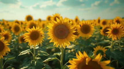 View of the expansive sunflower garden.