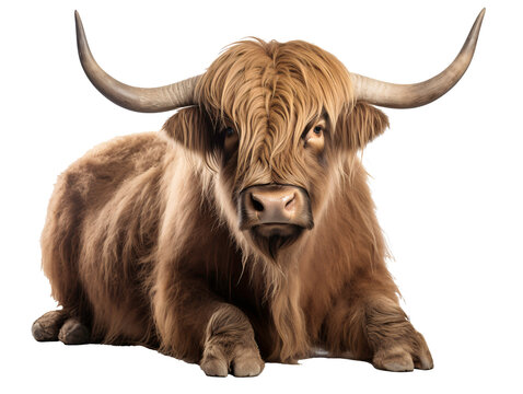a yak with long horns