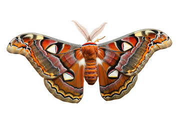 3D Render Atlas Moth Isolated on Transparent Background