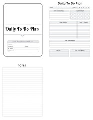 Editable Daily To Do Planner Kdp Interior printable template Design.