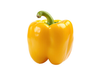 a yellow bell pepper with a green stem