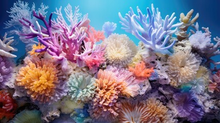 Naklejka na ściany i meble ecosystem corals depicts