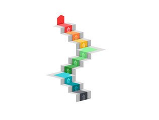 Fototapeta premium Upward Stepped Arrow Infographic