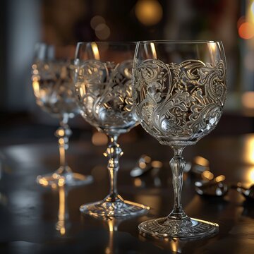 champagne glasses on the table