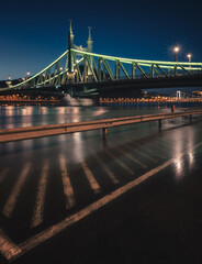 Famous Liberty bridge in Budapest, Hungary