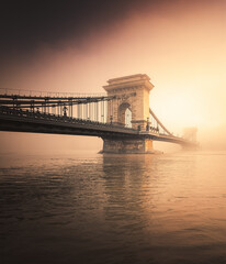 Chain Bridge in the morning, Budapest, Hungary