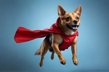 superhero dog flying