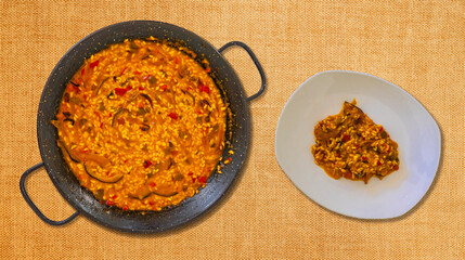 Spanish Rice with Vegetables at Resturant, Spanish Cuisine, Spanish Gastronomy, Spain, Europe