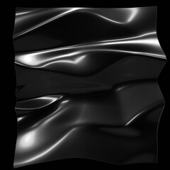 Plastic PNG Texture : Wrinkled black plastic bag texture on a black background, ideal for creative and decorative design purposes.