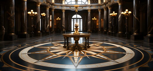 Obraz premium Illustration of luxury marble floor picture. The colors gold and light yellow mixed with black are perfect and convey the importance of art in various aspects, aesthetics, creating depth and privacy.