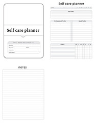 Editable Self care planner Kdp Interior printable template Design.