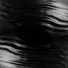 Plastic PNG Texture : Wrinkled black plastic bag texture on a black background, ideal for creative and decorative design purposes.