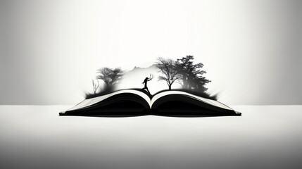 Silhouette of an open book