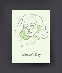 8 march postcard, abstract, abstract portrait, art, artistic, banner, beauty, card, celebrating women, celebration, cover, creative, creativity, drawing, elegance, expressive, face, fashion, female, f