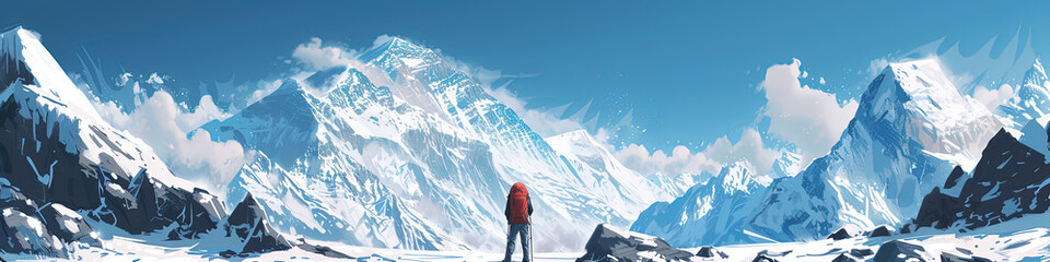 Everest Elevation Ultradetailed Illustration