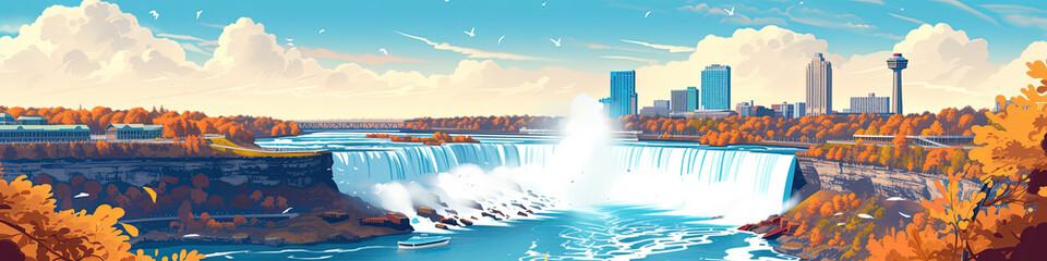 Falls of Joy - Ultradetailed Niagara Falls - obrazy, fototapety, plakaty