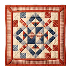 modern square knitted napkinsmats with a pattern. Isolated on a transparent background