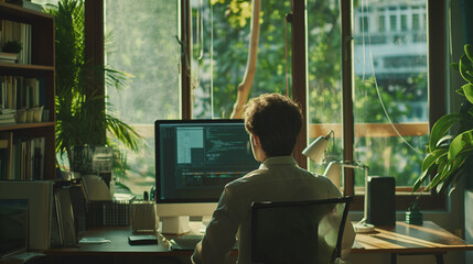 person working on laptop