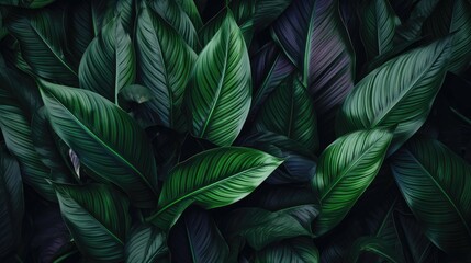 Sleek Dark Green Foliage Pattern