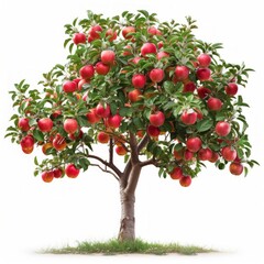 beautiful apple tree isolated on white background.