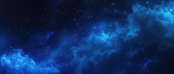 Obraz premium Dreamy Blue Nebula in Starry Night Sky