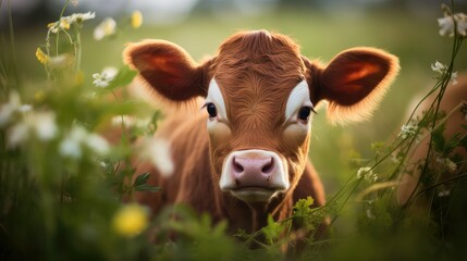 beef calf cow a - obrazy, fototapety, plakaty